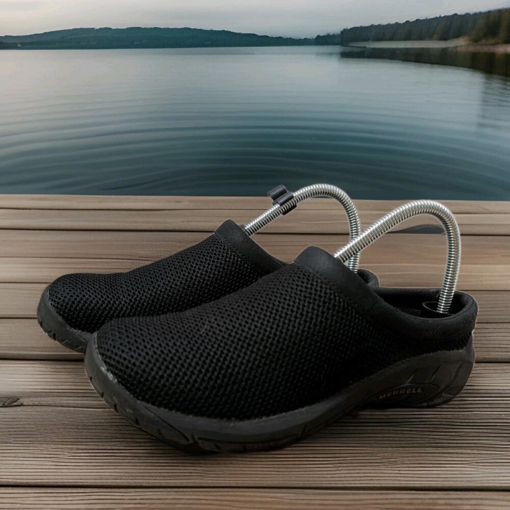 Merrell Ensemble Black Mesh Clogs Slip On Comfort Walking Shoes Women’s Size 8